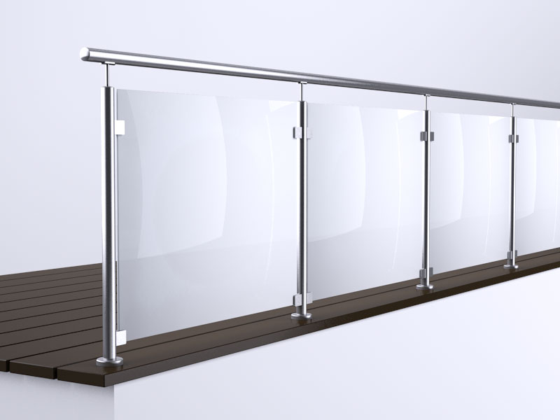 Ein Glas-Gel&auml;nder der Firma Weber