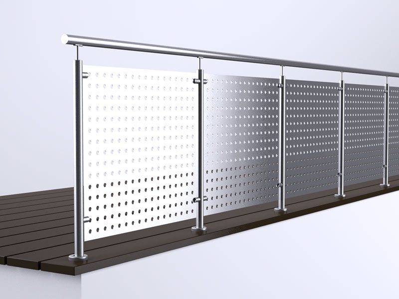 Ein Lochblech-Gel&auml;nder der Firma Weber