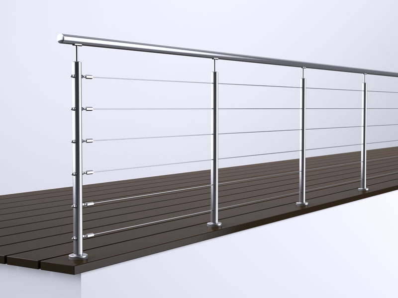 Ein Seil-Gel&auml;nder der Firma Weber